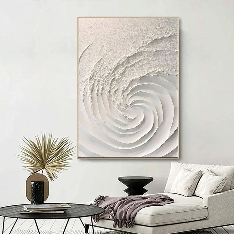 Ethereal Spiral Textured Art-Minimalist Abstract Spiral Three-Dimensional Texture Oil Painting Wall Art