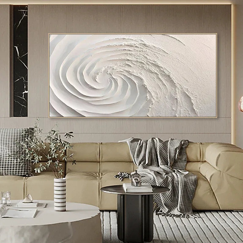 Ethereal Spiral Textured Art-Minimalist Abstract Spiral Three-Dimensional Texture Oil Painting Wall Art