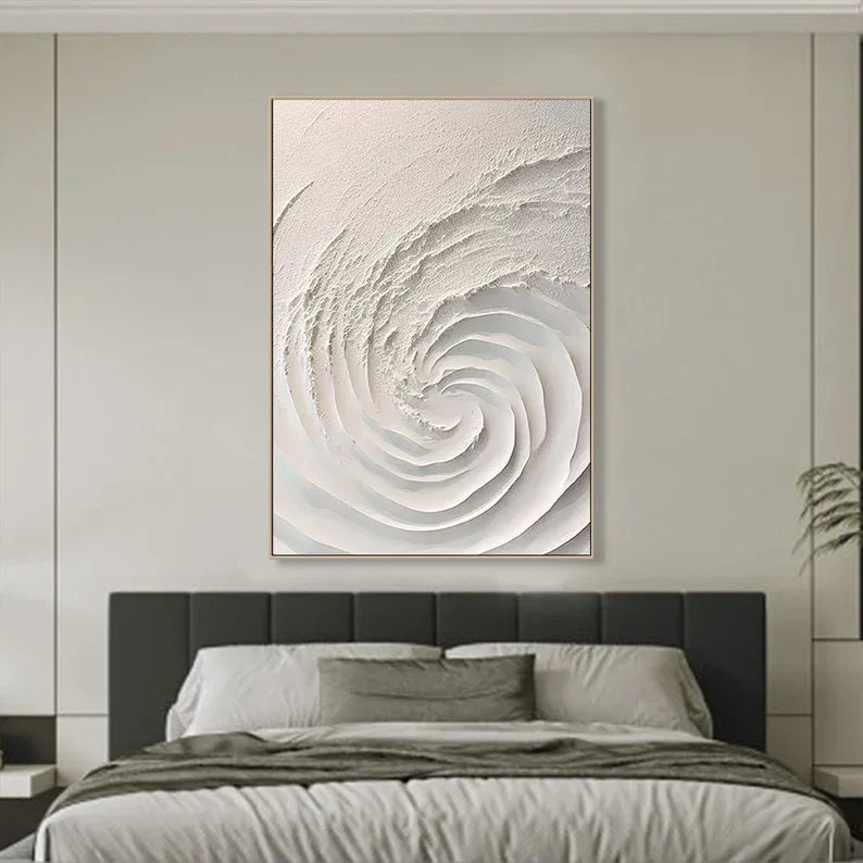 Ethereal Spiral Textured Art-Minimalist Abstract Spiral Three-Dimensional Texture Oil Painting Wall Art