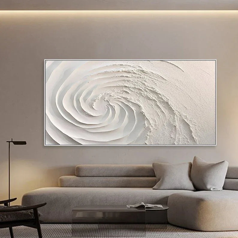 Ethereal Spiral Textured Art-Minimalist Abstract Spiral Three-Dimensional Texture Oil Painting Wall Art