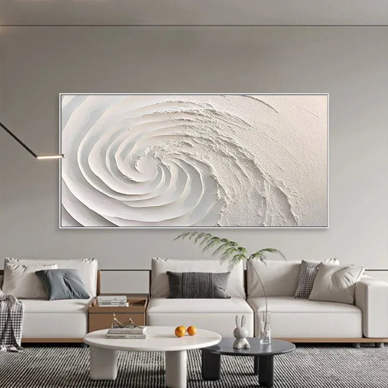 Ethereal Spiral Textured Art-Minimalist Abstract Spiral Three-Dimensional Texture Oil Painting Wall Art