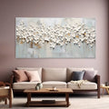 Abstract Floral 3D Flow-3D White Flower Texture Wall Art#FL10059