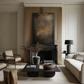 Elegant Dark Hues-Brown Gold Twilight Abstract Minimalist Elegant Wall Art