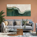Bold Green Wave Art-3D Ocean Wave Green Texture Oil Painting