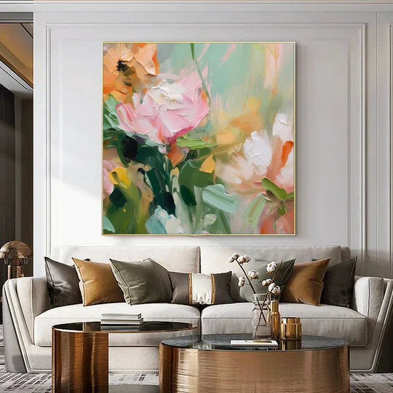 Floral Harmony-Abstract Texture Floral Wall Art #FL10033