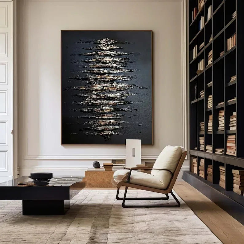 Echoes of Depth-Modern Minimalist Space Focus Abstract Wall Art