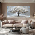 Ethereal Tree of Serenity-Abstract White Tree Texture Wall Art#FL10009