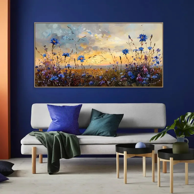 Floral Prairie-Texture of a Dusk Wildflower Scene for Wall Art#FL10046