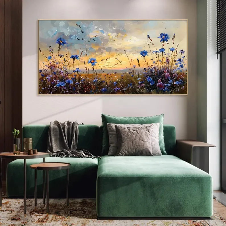 Floral Prairie-Texture of a Dusk Wildflower Scene for Wall Art#FL10046