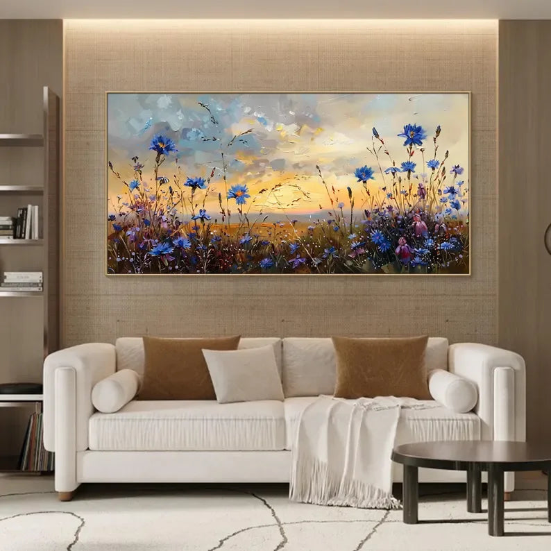 Floral Prairie-Texture of a Dusk Wildflower Scene for Wall Art#FL10046
