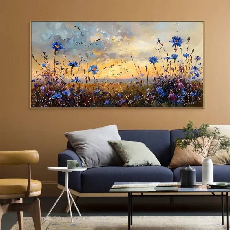 Floral Prairie-Texture of a Dusk Wildflower Scene for Wall Art#FL10046