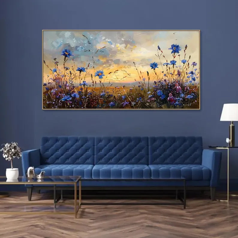 Floral Prairie-Texture of a Dusk Wildflower Scene for Wall Art#FL10046