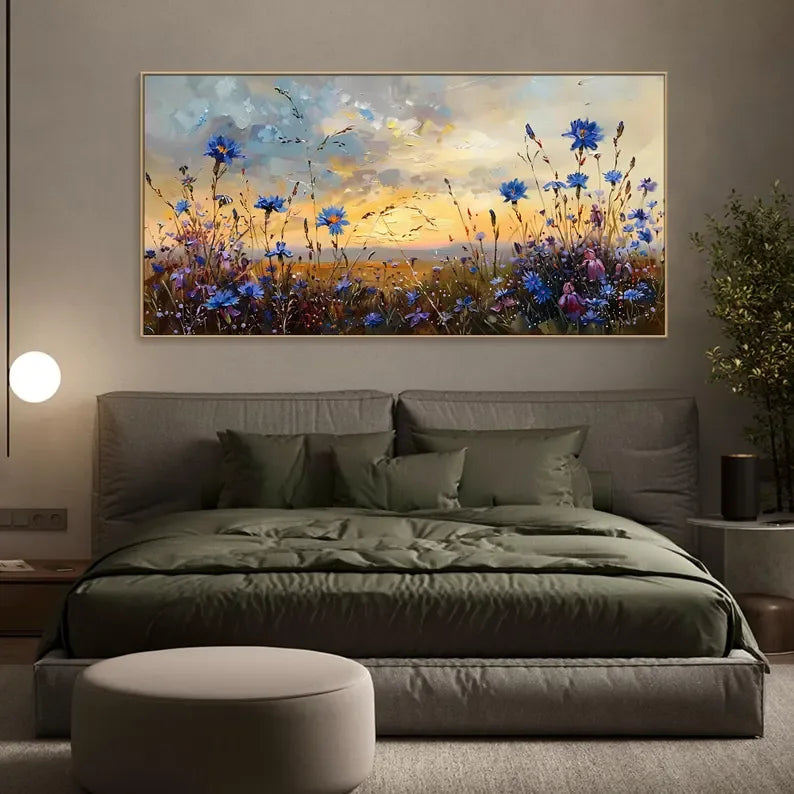 Floral Prairie-Texture of a Dusk Wildflower Scene for Wall Art#FL10046