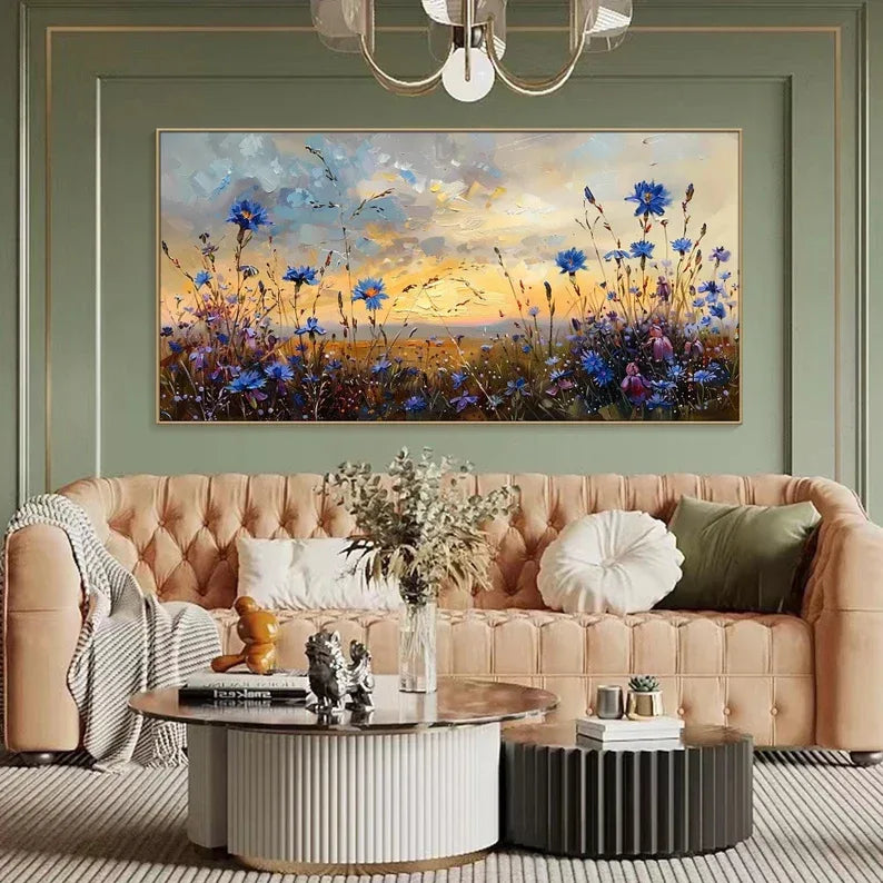 Floral Prairie-Texture of a Dusk Wildflower Scene for Wall Art#FL10046