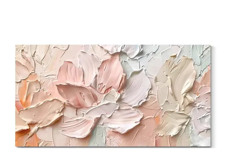 Floral Textured Canvas Art – Elegant 3D Blossom Design for Interiors#FL10058