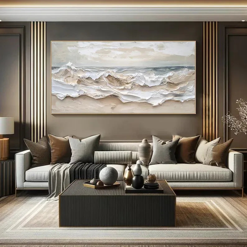 Eternal Waves-Modern Minimalist Ocean Texture Wall Art