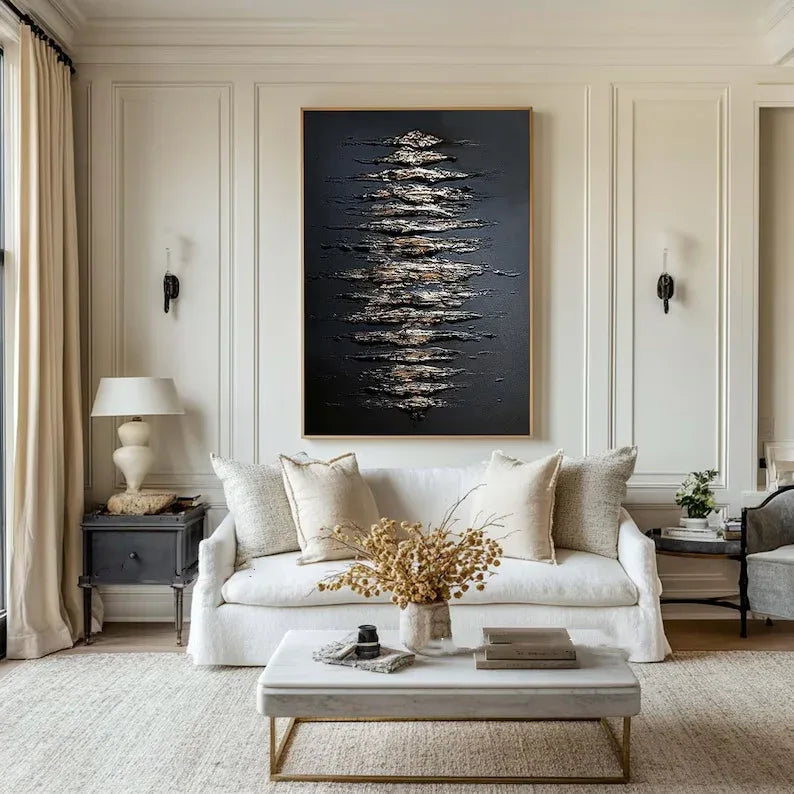 Echoes of Depth-Modern Minimalist Space Focus Abstract Wall Art