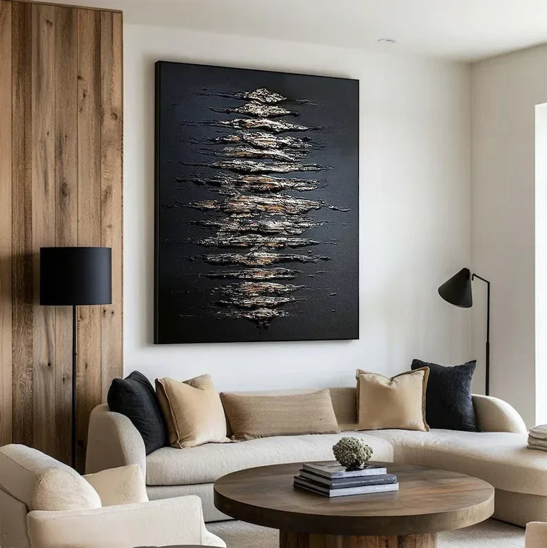Echoes of Depth-Modern Minimalist Space Focus Abstract Wall Art
