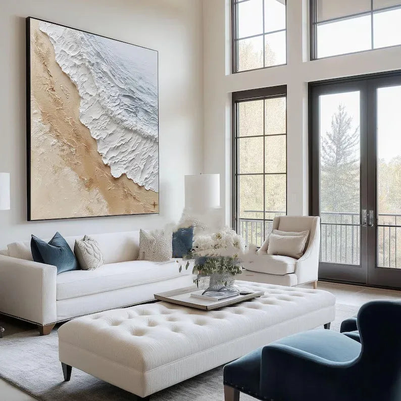Coastal Serenity-Natural Abstract Coastal Landscape Texture Wall Art