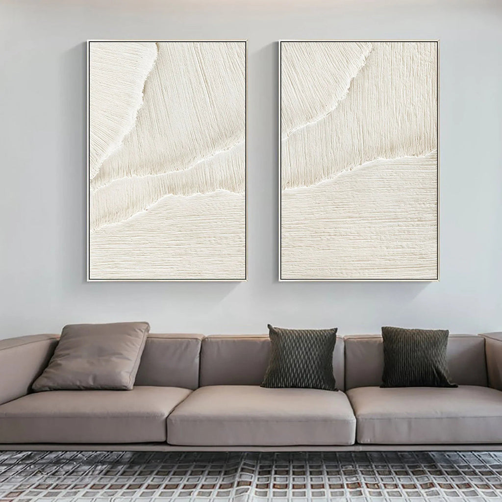 Ethereal Flow - Dual Minimalist Textured Wall Art SET OF 2