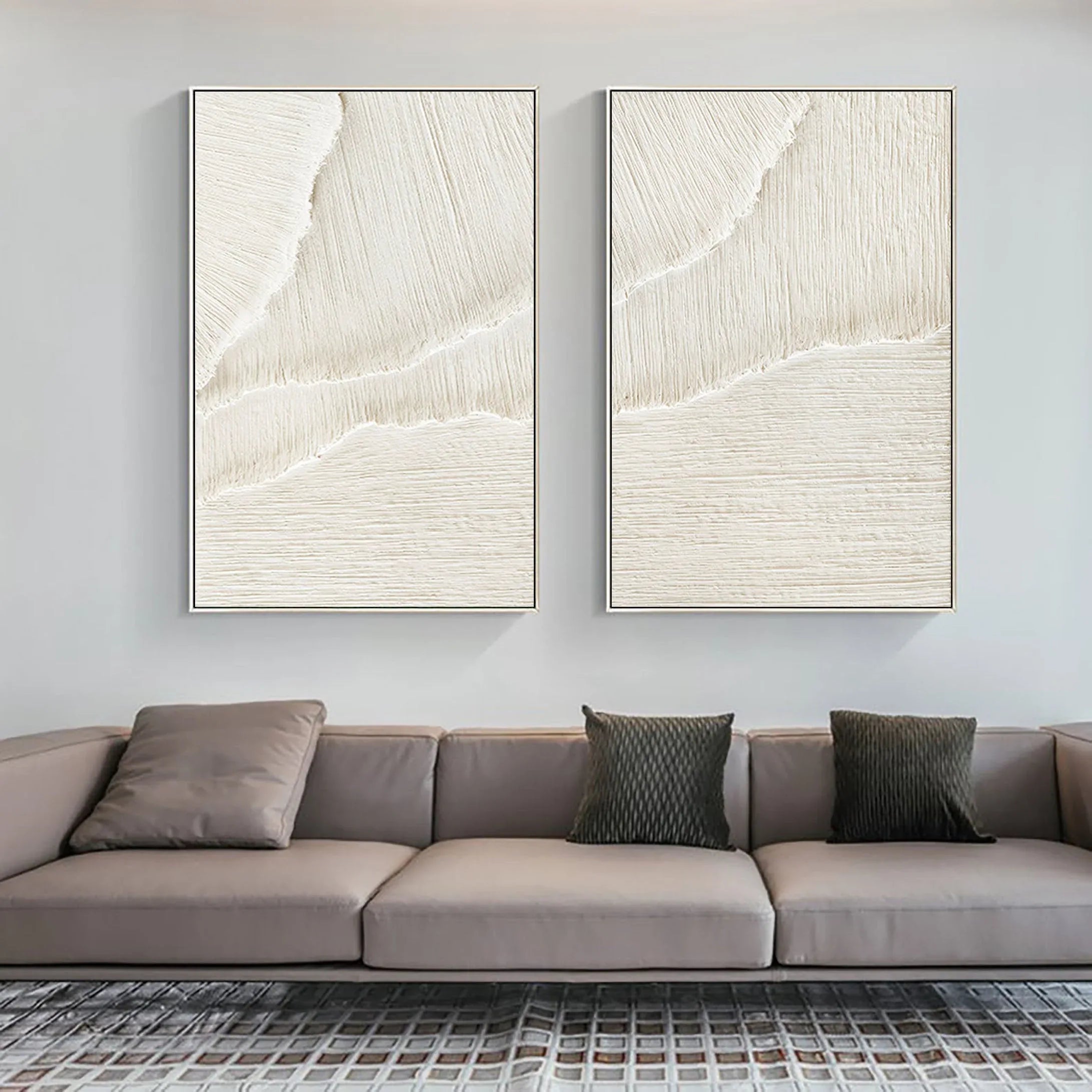 Ethereal Flow - Dual Minimalist Textured Wall Art SET OF 2