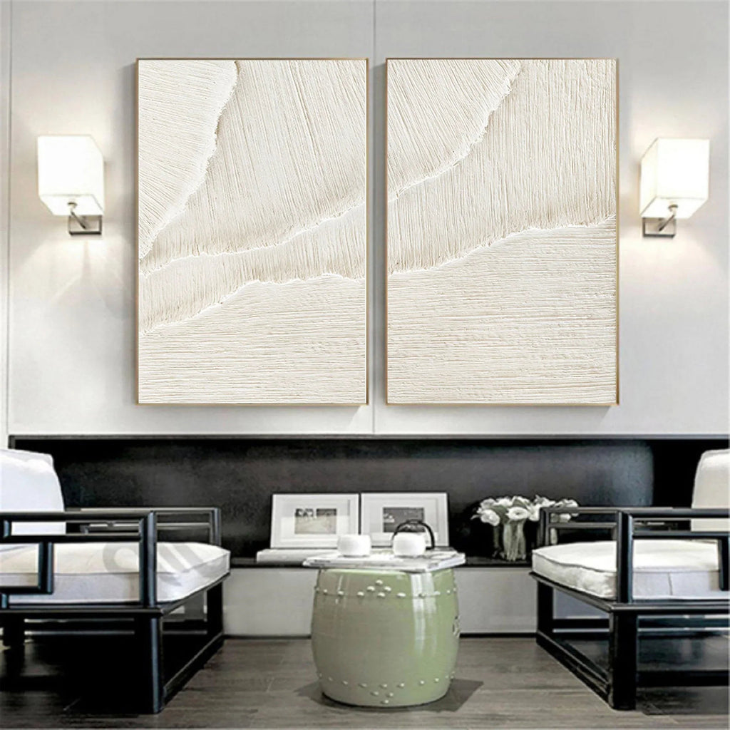 Ethereal Flow - Dual Minimalist Textured Wall Art SET OF 2