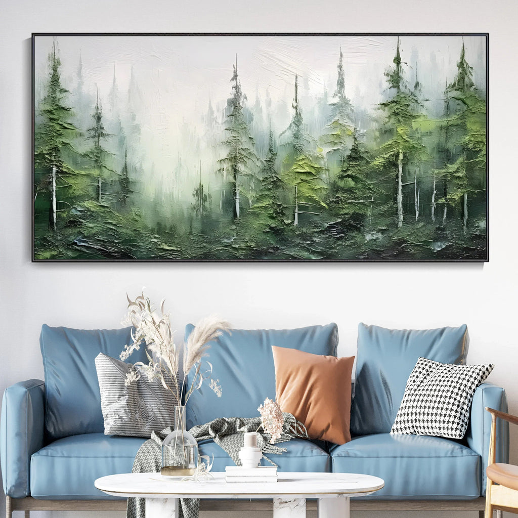 Misty Forest Serenity- Hand Drawn Lifelike Texture Forest#FL10004