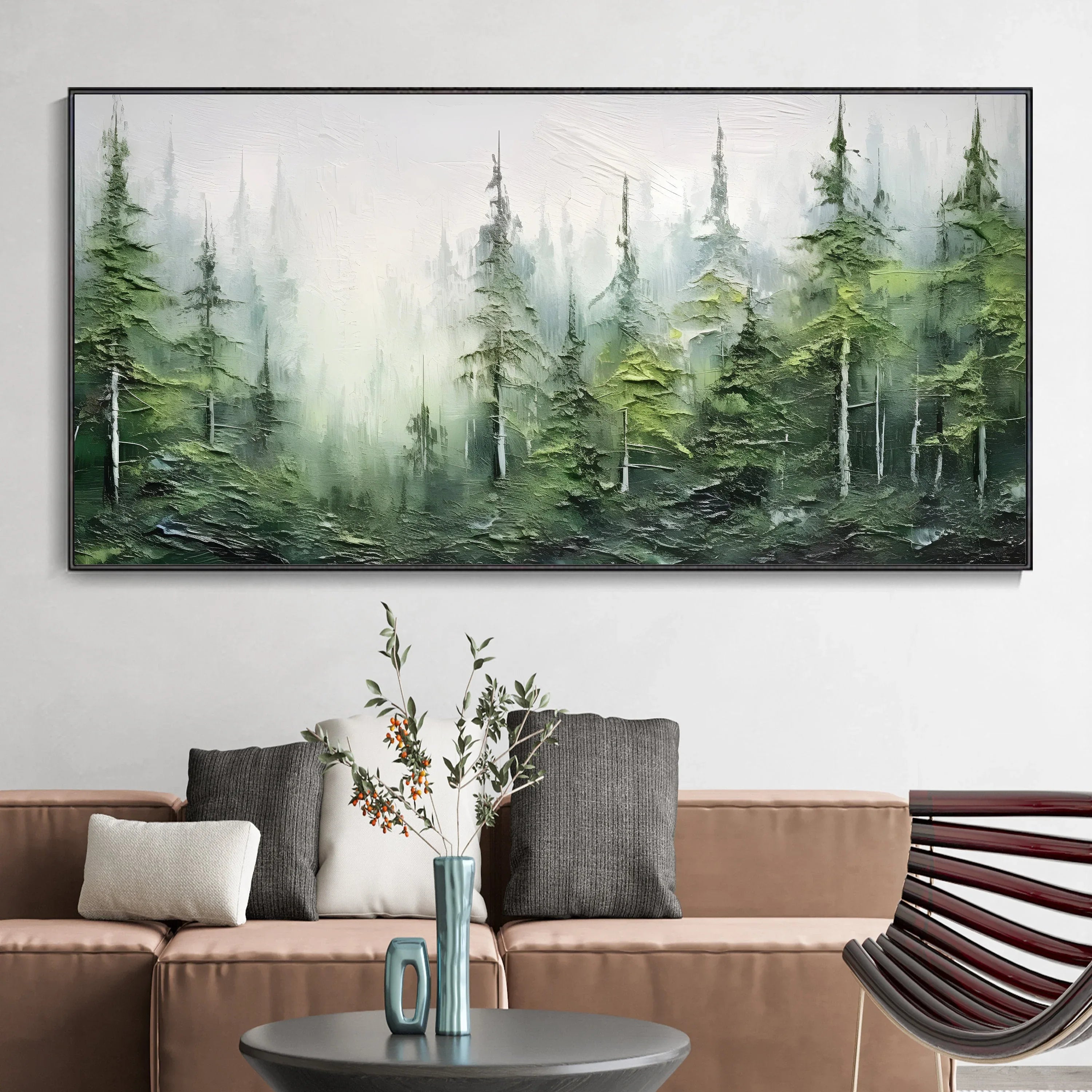 Misty Forest Serenity- Hand Drawn Lifelike Texture Forest#FL10004