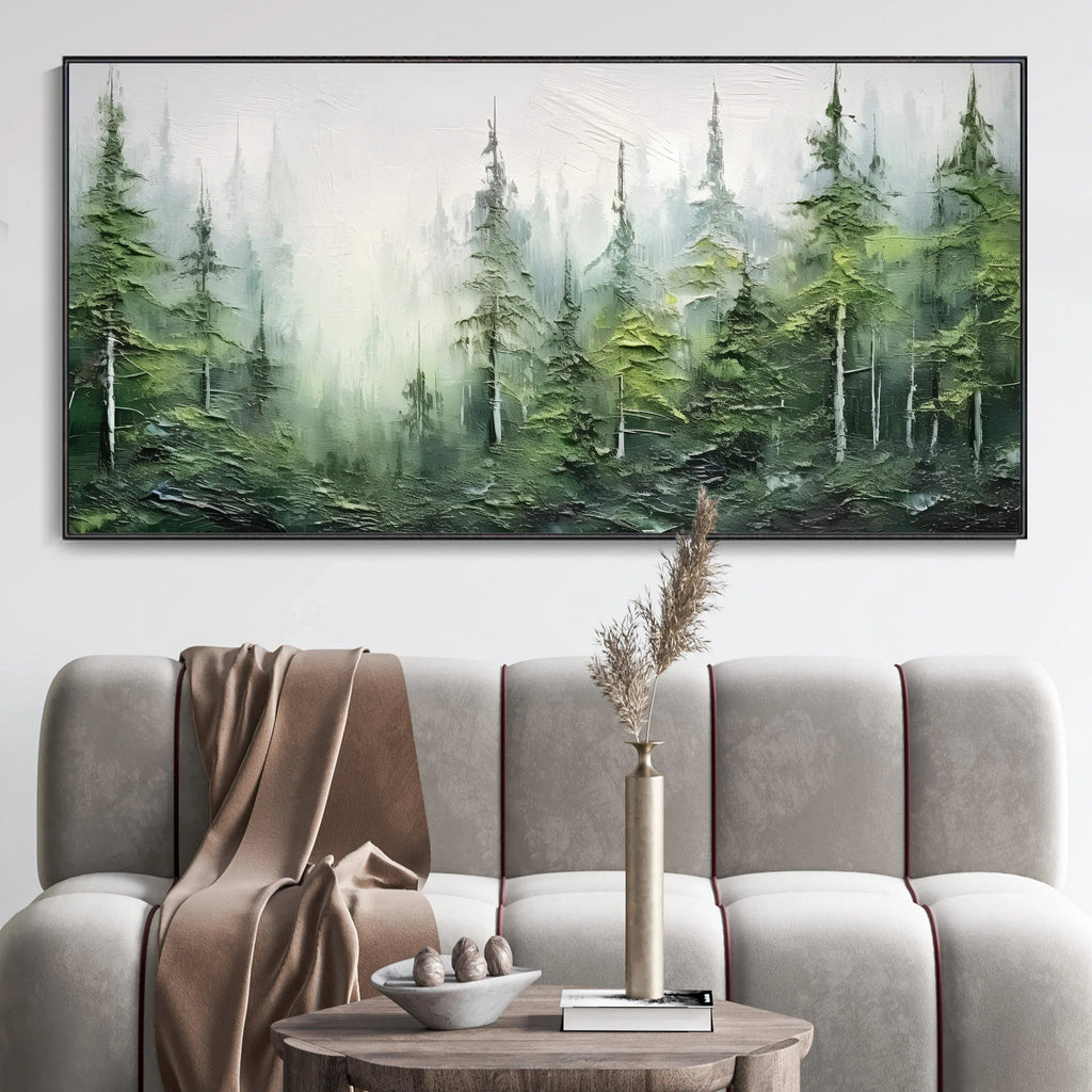 Misty Forest Serenity- Hand Drawn Lifelike Texture Forest#FL10004