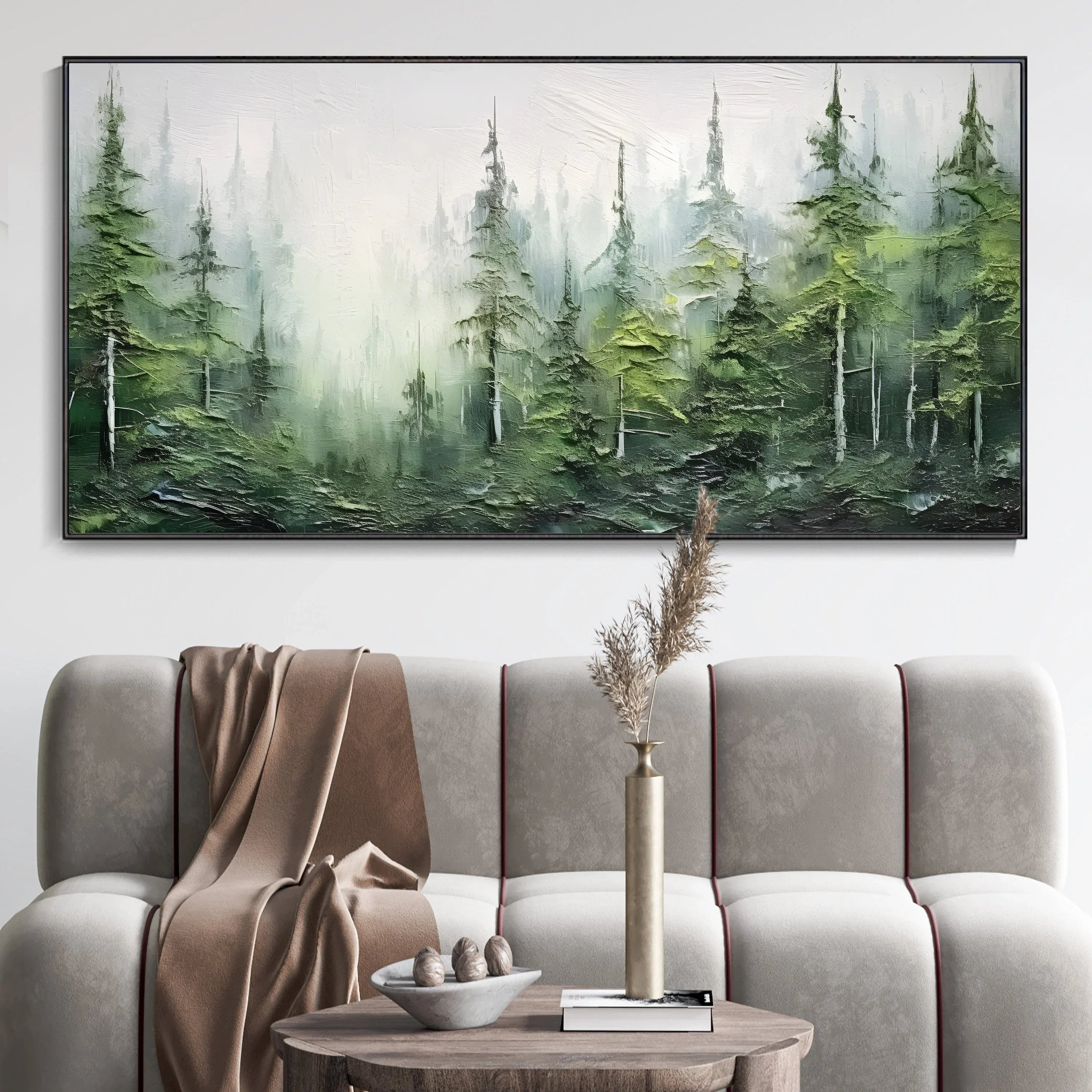 Misty Forest Serenity- Hand Drawn Lifelike Texture Forest#FL10004