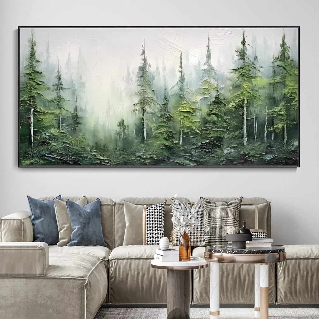 Misty Forest Serenity- Hand Drawn Lifelike Texture Forest#FL10004