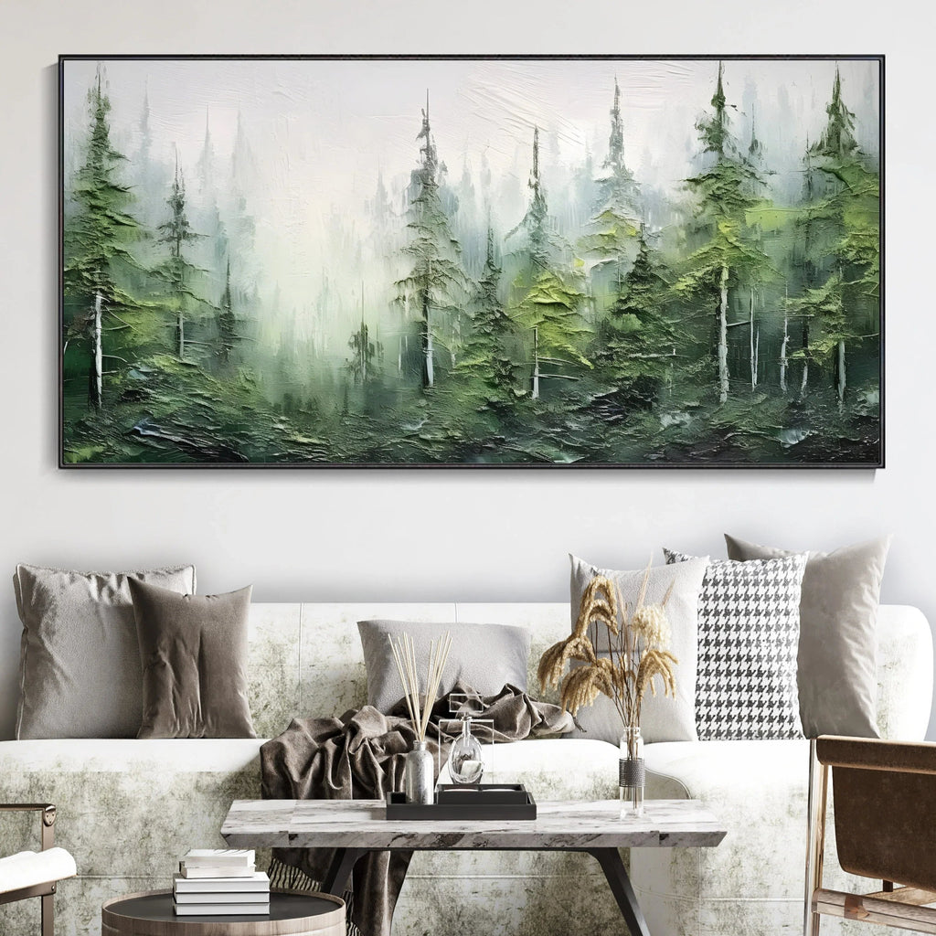 Misty Forest Serenity- Hand Drawn Lifelike Texture Forest#FL10004
