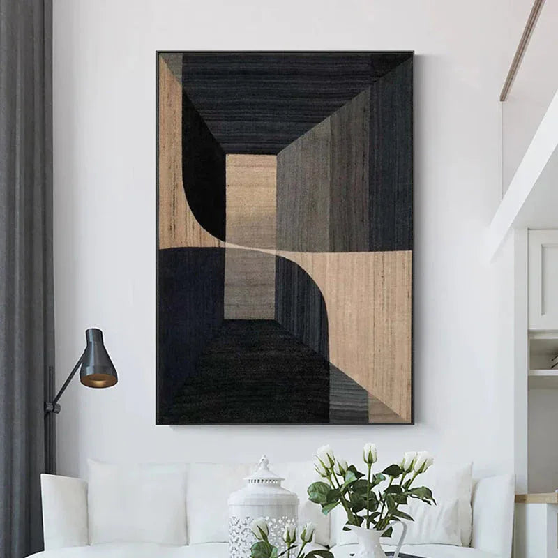 Geometric Tranquility-Geometric Space Abstract Wall Art with Extremely Simple Style