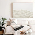 Serene Horizons-Wabi Sabi Style Abstract Pure White Layered Texture Wall Art