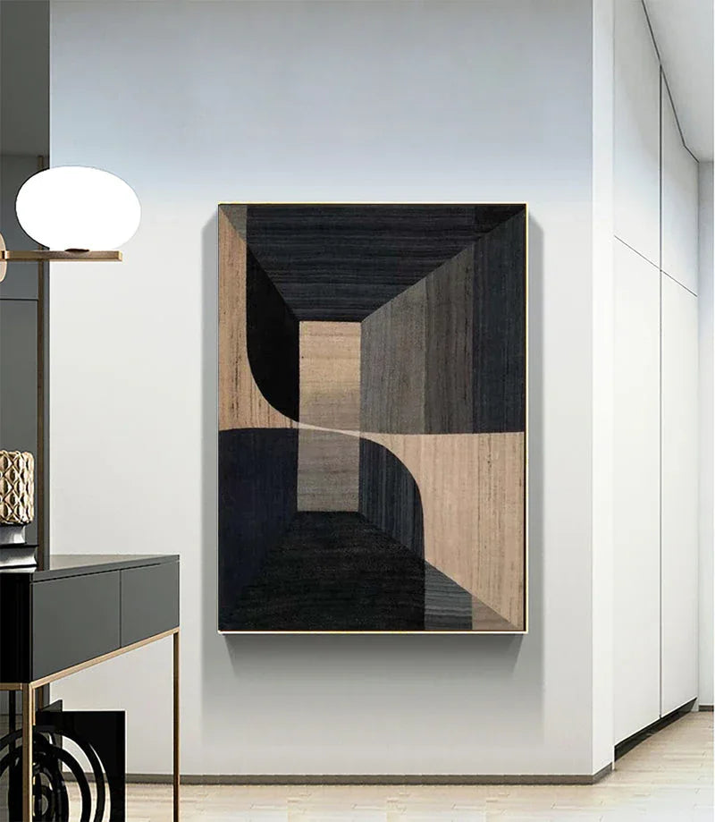 Geometric Tranquility-Geometric Space Abstract Wall Art with Extremely Simple Style