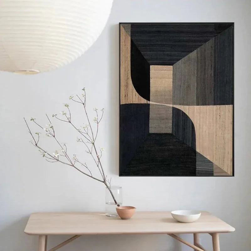 Geometric Tranquility-Geometric Space Abstract Wall Art with Extremely Simple Style
