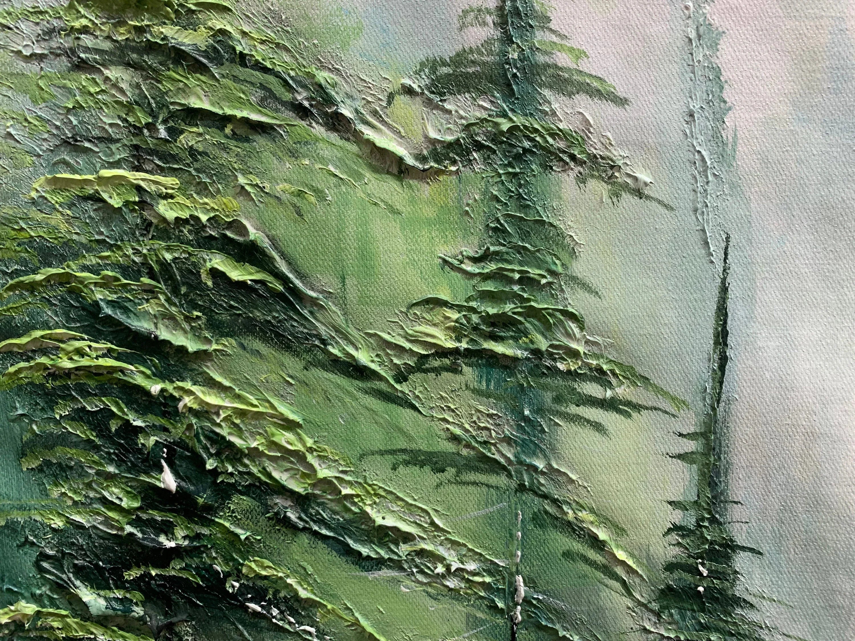 Misty Forest Serenity- Hand Drawn Lifelike Texture Forest#FL10004