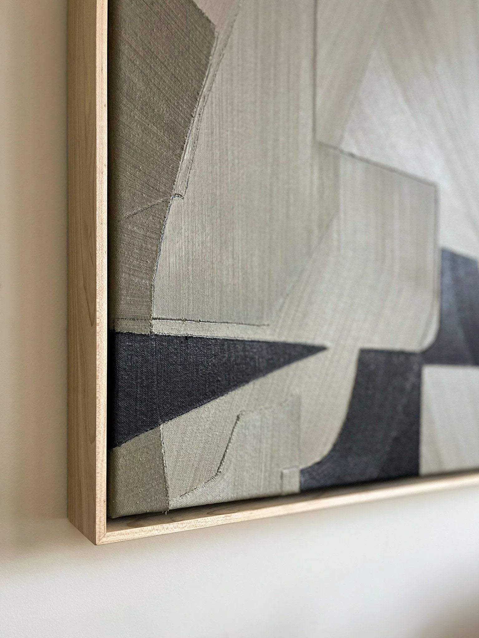 Linear Perspective-Minimalist Geometric Hand Drawn Grey Abstract Wall Art