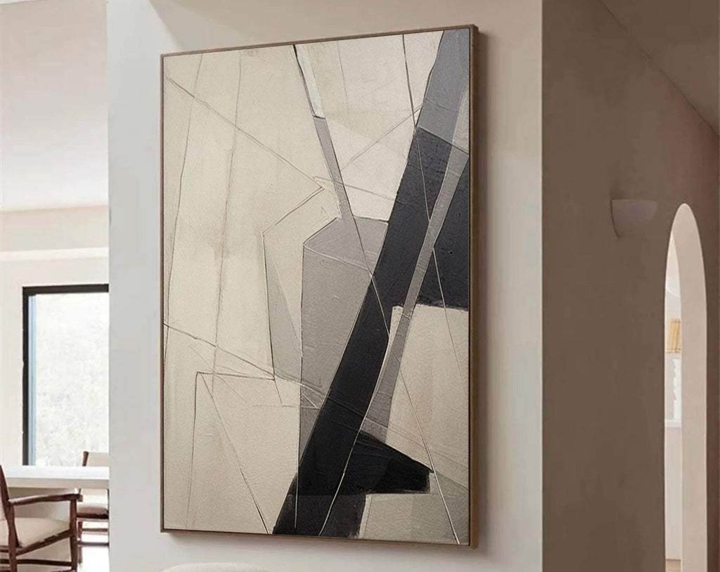 Intersecting Paths-Hand Drawn Geometric Three-Dimensional Texture Abstract Wall Art