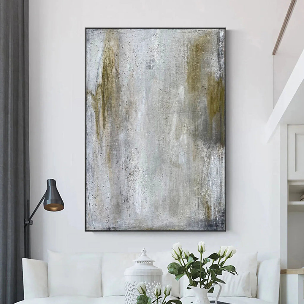 Gray Texture Echo-Grey Green Abstract Texture Wall Art for Modern Home Decoration