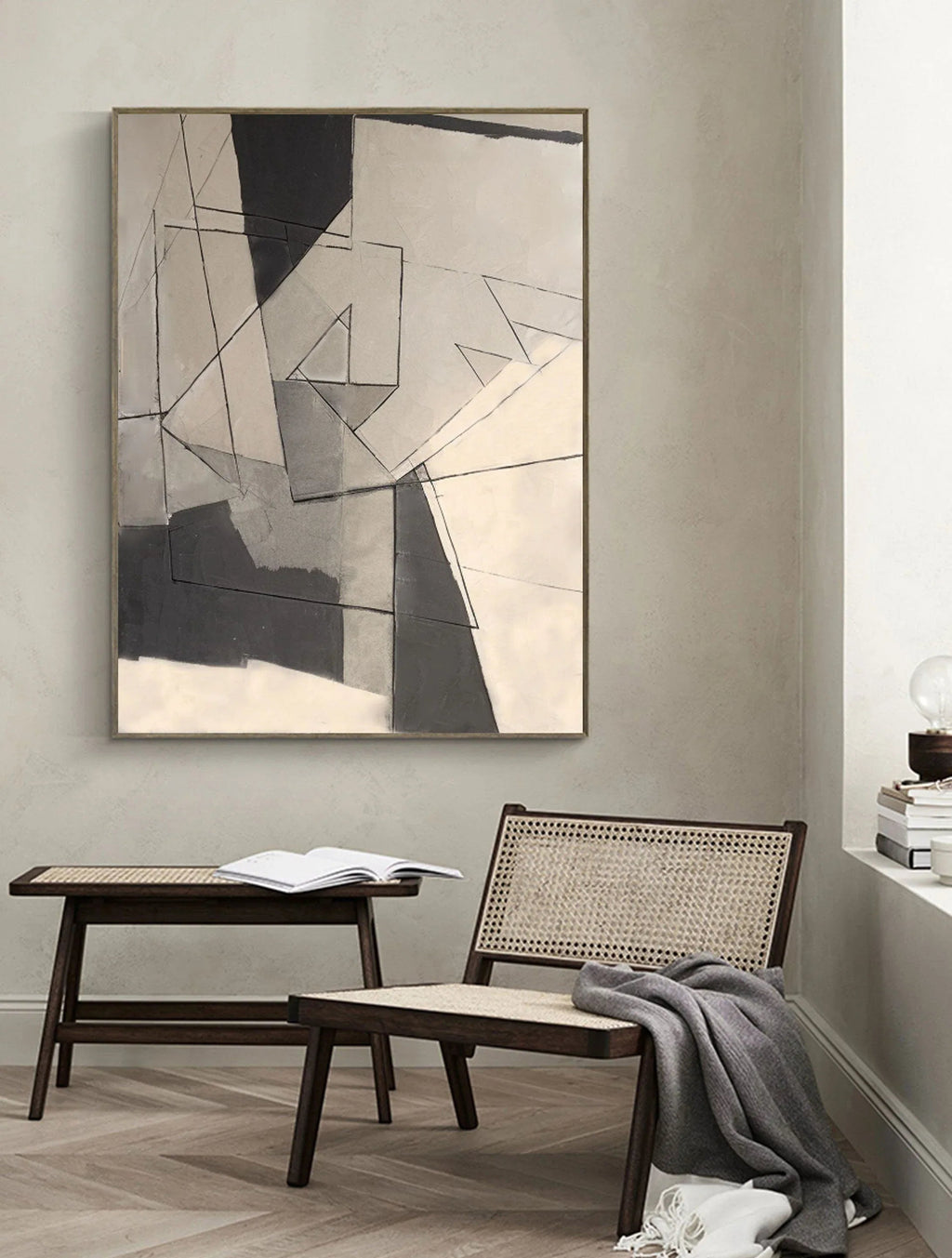 Fractured Dimensions-Geometric Abstract Wall Art in Modern Home Decoration