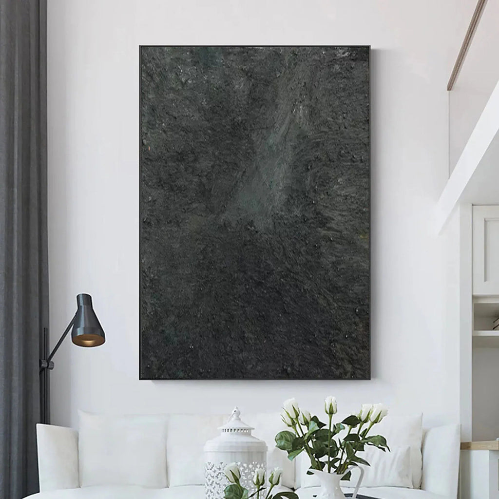 Graphite Echo-Minimalist Charcoal Textured Wall Art