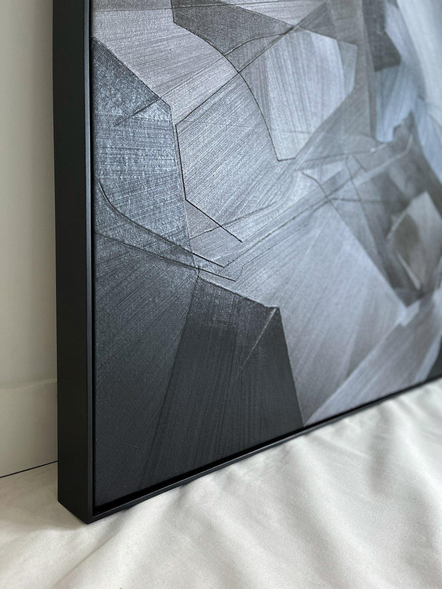 Shadow Geometry-Modern Interior Design Hand drawn 3D Linear Geometry Abstract Wall Art