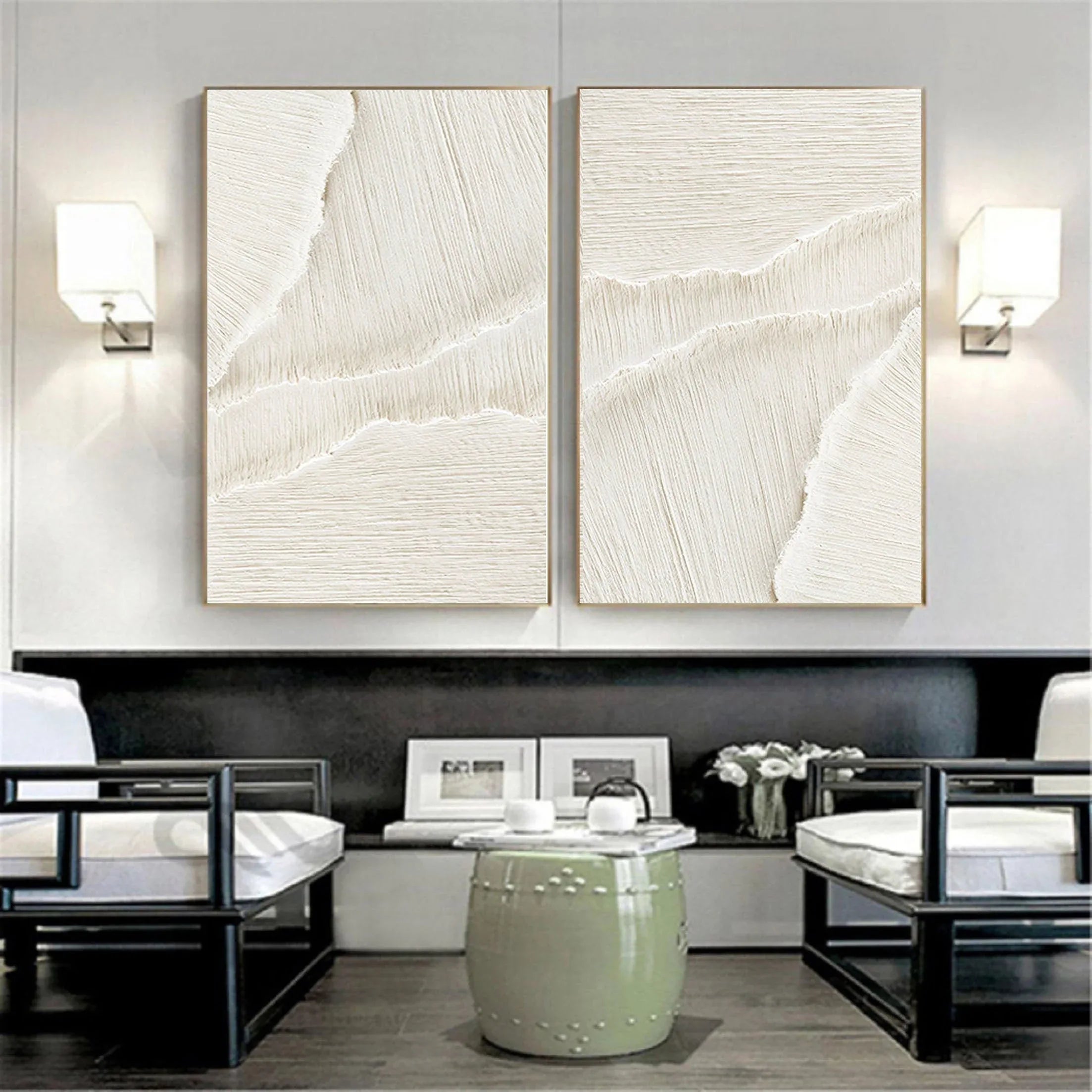 Desert Breeze - Dual Minimalist Textured Wall Art SET OF 2