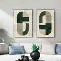 Geometric Harmony- Modern Minimalist Canvas Art Set Of 2