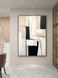 Monochrome Maze-Modern Home Design Geometric Minimalist Abstract Wall Art