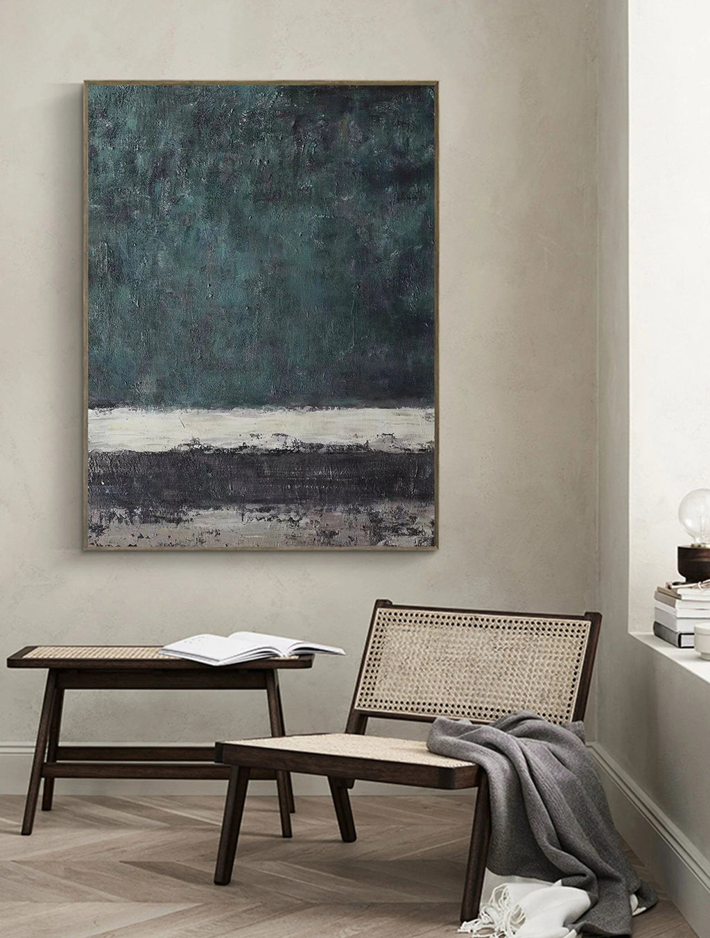Echoes of Serenity-Modern Hand-Painted Thick Layered Abstract Wall Art