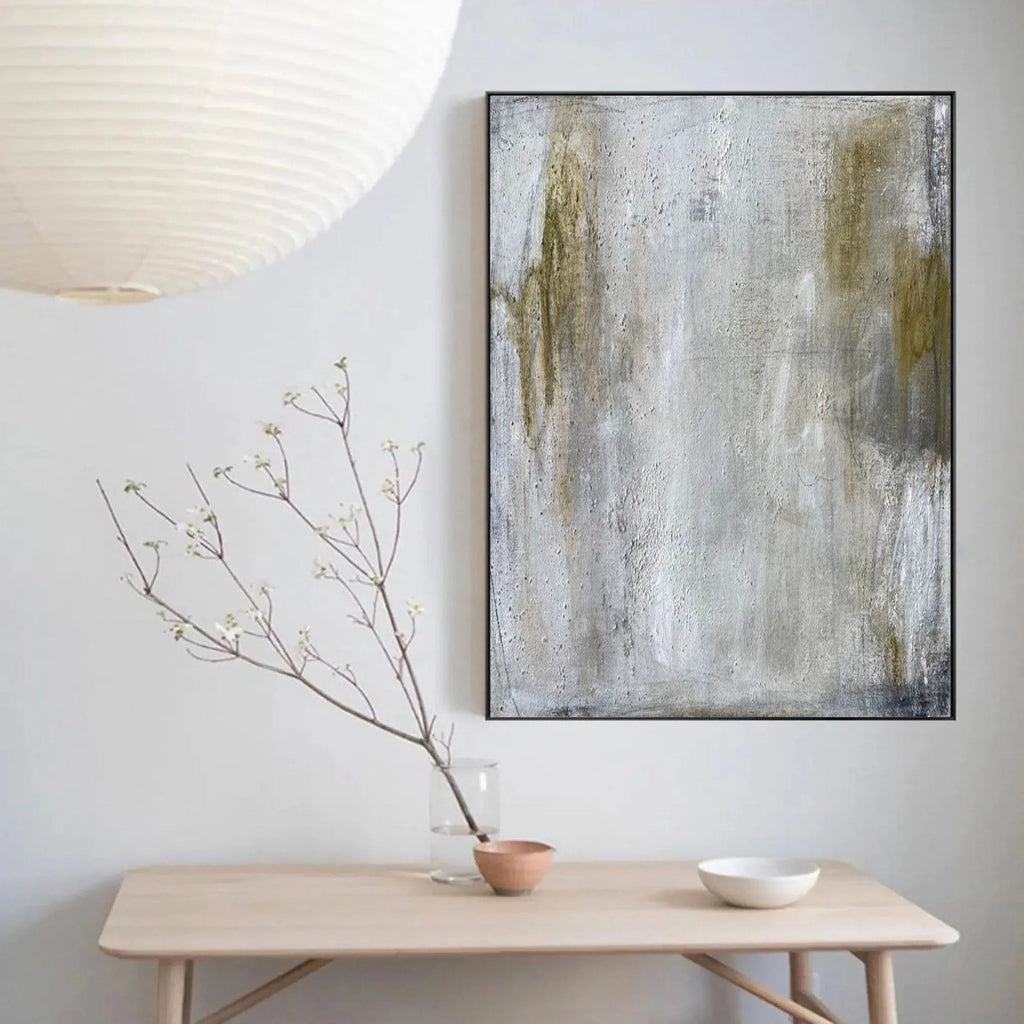 Gray Texture Echo-Grey Green Abstract Texture Wall Art for Modern Home Decoration