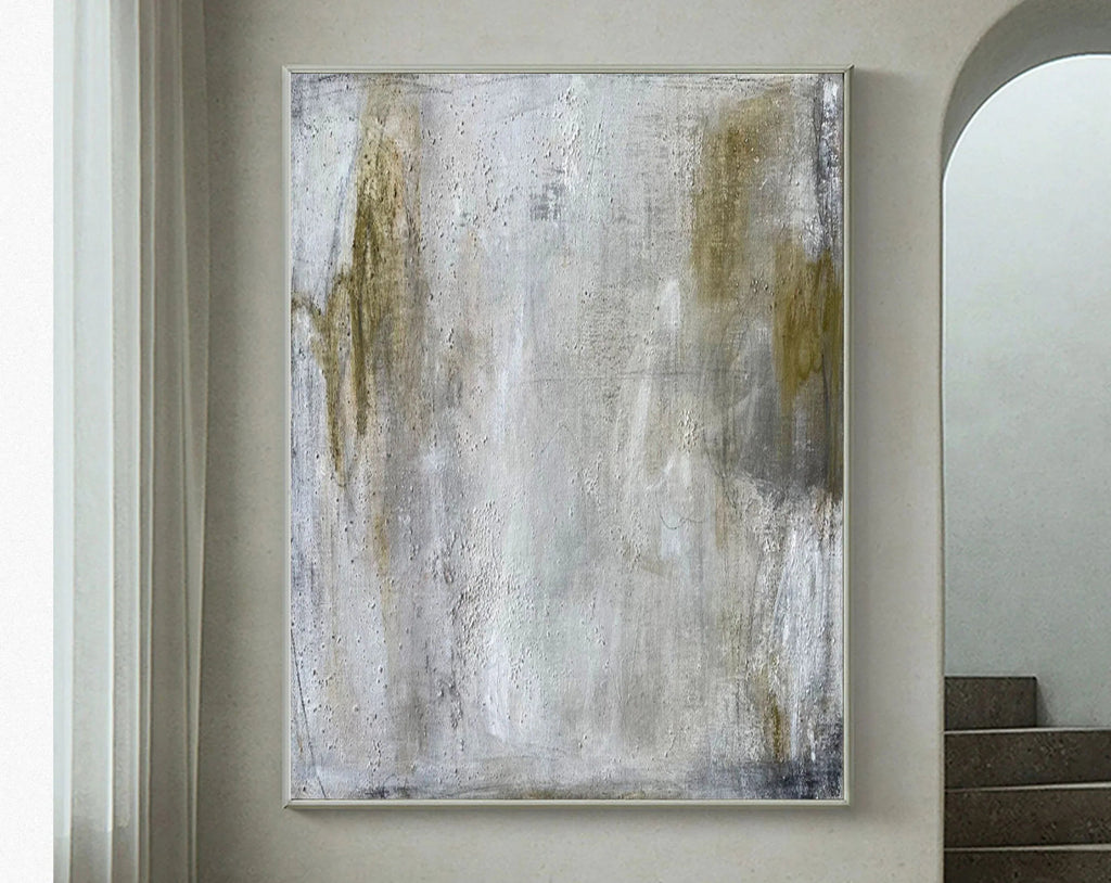 Gray Texture Echo-Grey Green Abstract Texture Wall Art for Modern Home Decoration