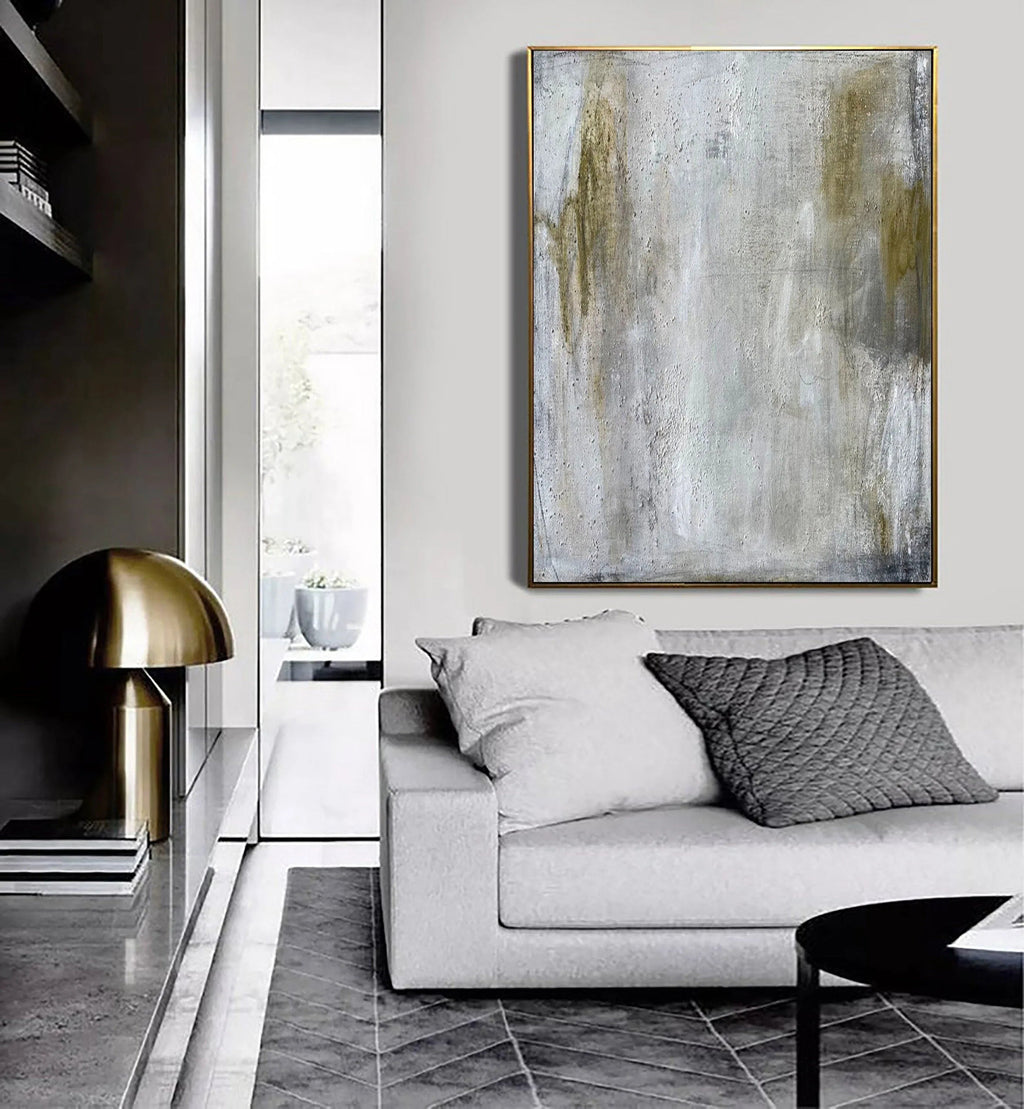 Gray Texture Echo-Grey Green Abstract Texture Wall Art for Modern Home Decoration